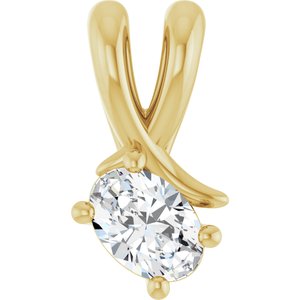 14K Yellow Gold 5x3.5 mm Oval Pendant Mounting