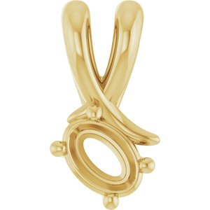 10K Yellow Gold 5x3.5 mm Oval Pendant Mounting – image 2