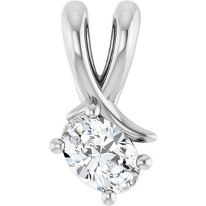 14K White Gold 5x3.5 mm Oval Pendant Mounting