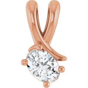 10K Rose Gold 5x3.5 mm Oval Pendant Mounting