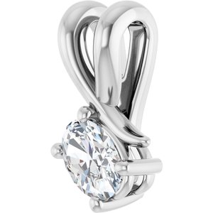 18K White Gold 5x3.5 mm Oval Pendant Mounting – image 3