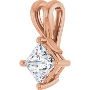 14K Rose Gold 5 mm Square Pendant Mounting – image 3