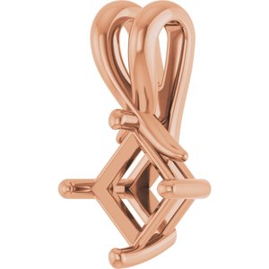 14K Rose Gold 5 mm Square Pendant Mounting – image 4