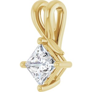 18K Yellow Gold 5 mm Square Pendant Mounting – image 3