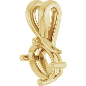 18K Yellow Gold 7x5 mm Oval Pendant Mounting – image 4