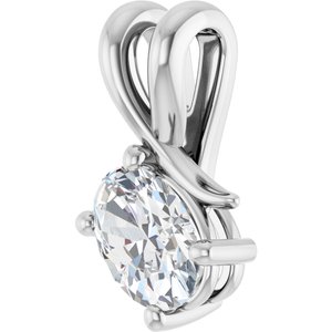 14K White Gold 7x5 mm Oval Pendant Mounting – image 3