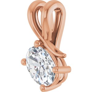 18K Rose Gold 7x5 mm Oval Pendant Mounting – image 3