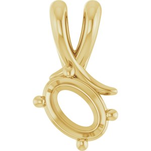 18K Yellow Gold 7x5 mm Oval Pendant Mounting – image 2