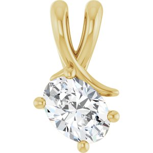 14K Yellow Gold 7x5 mm Oval Pendant Mounting