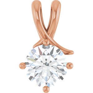 10K Rose Gold 8 mm Round Pendant Mounting