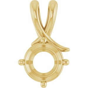 18K Yellow Gold 8 mm Round Pendant Mounting – image 2