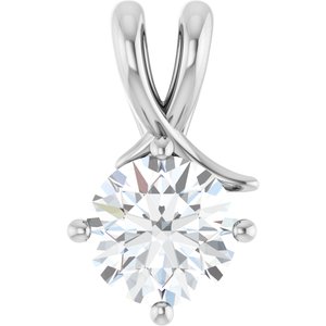 14K White Gold 8 mm Round Pendant Mounting