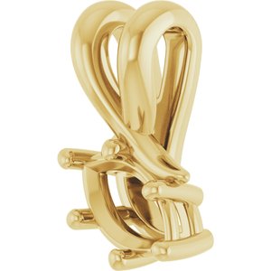 10K Yellow Gold 6x3.5 mm Marquise Pendant Mounting – image 4
