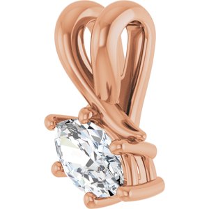 10K Rose Gold 6x3.5 mm Marquise Pendant Mounting – image 3