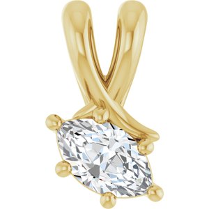 10K Yellow Gold 6x3.5 mm Marquise Pendant Mounting