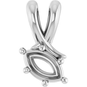 Continuum Sterling Silver 6x3.5 mm Marquise Pendant Mounting – image 2