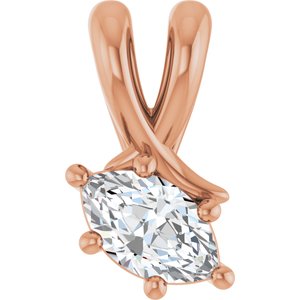 14K Rose Gold 6x3.5 mm Marquise Pendant Mounting
