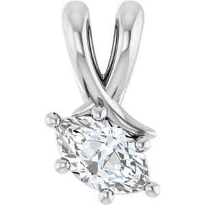 18K White Gold 6x3.5 mm Marquise Pendant Mounting