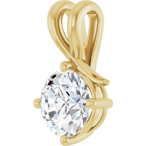 18K Yellow Gold 8 mm Round Pendant Mounting – image 3