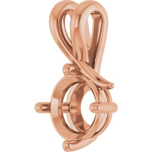 14K Rose Gold 8 mm Round Pendant Mounting – image 4