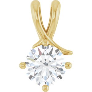 10K Yellow Gold 7.4 mm Round Pendant Mounting