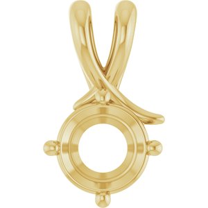 18K Yellow Gold 7.4 mm Round Pendant Mounting – image 2