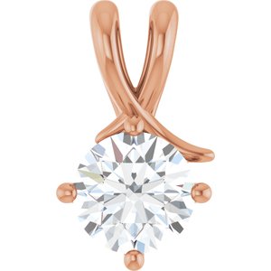 14K Rose Gold 7.4 mm Round Pendant Mounting