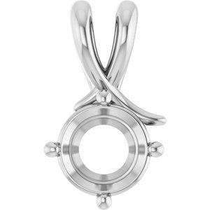 Continuum Sterling Silver 7.4 mm Round Pendant Mounting – image 2