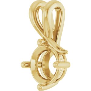 14K Yellow Gold 7.4 mm Round Pendant Mounting – image 4