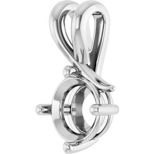 14K White Gold 7.4 mm Round Pendant Mounting – image 4