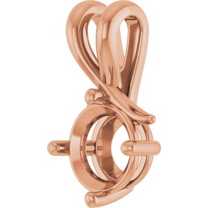 18K Rose Gold 7.4 mm Round Pendant Mounting – image 4