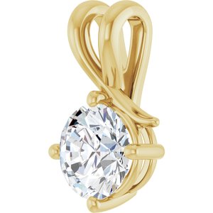 10K Yellow Gold 7.4 mm Round Pendant Mounting – image 3