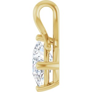 10K Yellow Gold 10x8 mm Elongated Cushion Pendant Mounting – image 5