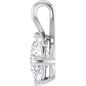 18K White Gold 10x8 mm Elongated Cushion Pendant Mounting – image 5