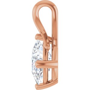 18K Rose Gold 10x8 mm Elongated Cushion Pendant Mounting – image 5