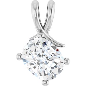 Continuum Sterling Silver 10x8 mm Elongated Cushion Pendant Mounting