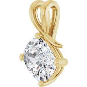 10K Yellow Gold 10x8 mm Elongated Cushion Pendant Mounting – image 3