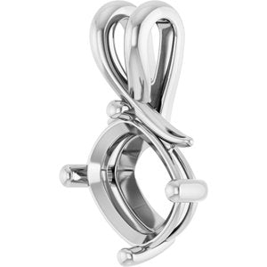 Platinum 10x8 mm Elongated Cushion Pendant Mounting – image 4