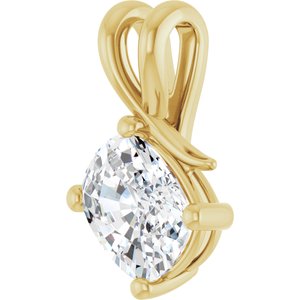 18K Yellow Gold 9x7 mm Elongated Cushion Pendant Mounting – image 3