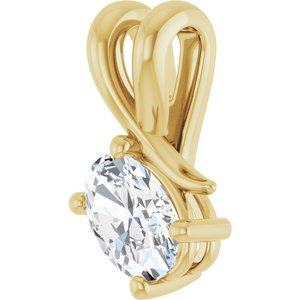 10K Yellow Gold 6.5x4.5 mm Oval Pendant Mounting – image 3