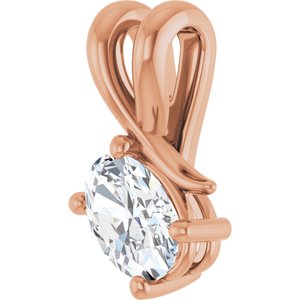 18K Rose Gold 6.5x4.5 mm Oval Pendant Mounting – image 3