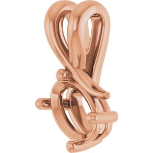 14K Rose Gold 6.5x4.5 mm Oval Pendant Mounting – image 4