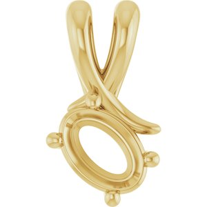 10K Yellow Gold 6.5x4.5 mm Oval Pendant Mounting – image 2