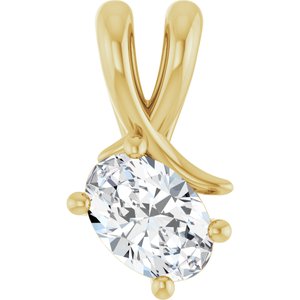 10K Yellow Gold 6.5x4.5 mm Oval Pendant Mounting