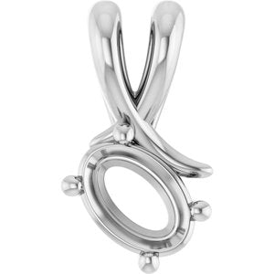 Continuum Sterling Silver 6.5x4.5 mm Oval Pendant Mounting – image 2