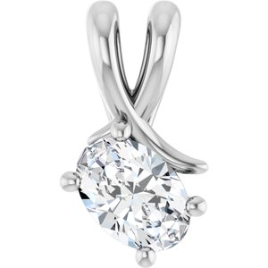 Platinum 6.5x4.5 mm Oval Pendant Mounting