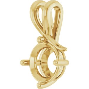 14K Yellow Gold 8.8 mm Round Pendant Mounting – image 4