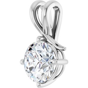18K White Gold 8.8 mm Round Pendant Mounting – image 3