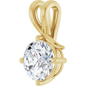 18K Yellow Gold 8.8 mm Round Pendant Mounting – image 3