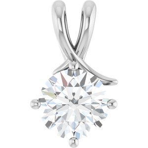 10K White Gold 8.8 mm Round Pendant Mounting
